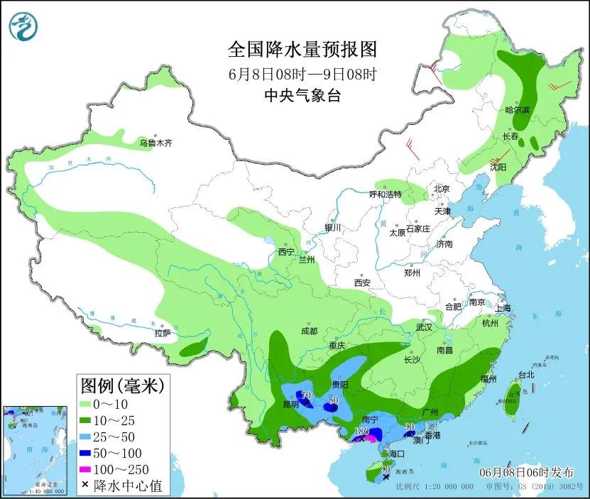 未来三天国内天气预报（6月8日）