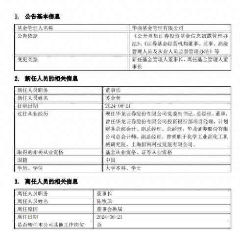 华商基金换帅：苏金奎接任董事长，一季度管理规模超千亿  第1张