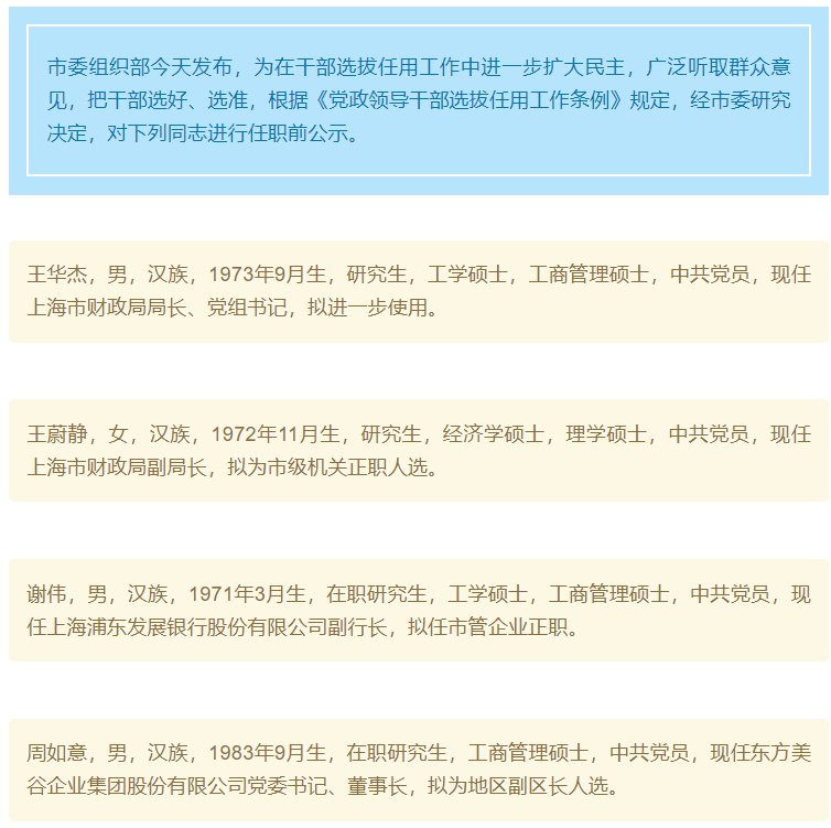 浦发银行副行长谢伟拟任上海市管企业正职  第1张