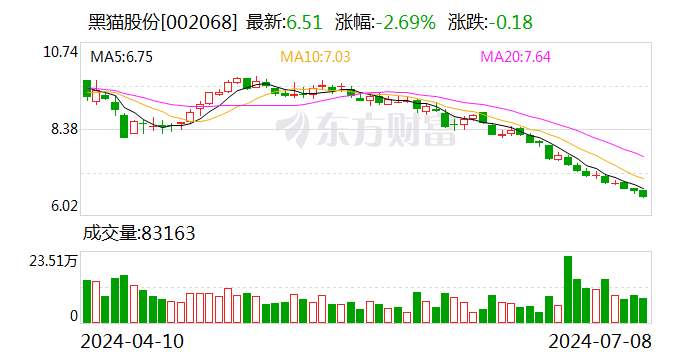 黑猫股份：预计2024年上半年亏损4200万元-6000万元  第1张