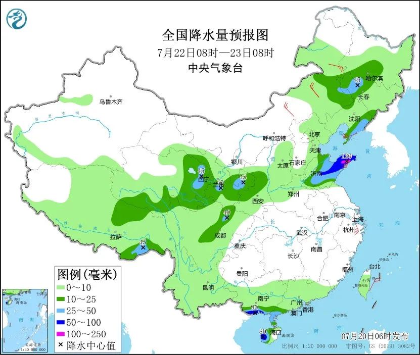 未来三天国内天气预报（7月20日）