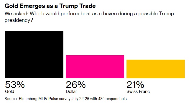 最新调查：如果特朗普重新入主美国白宫，黄金将是最好的投资组合对冲工具