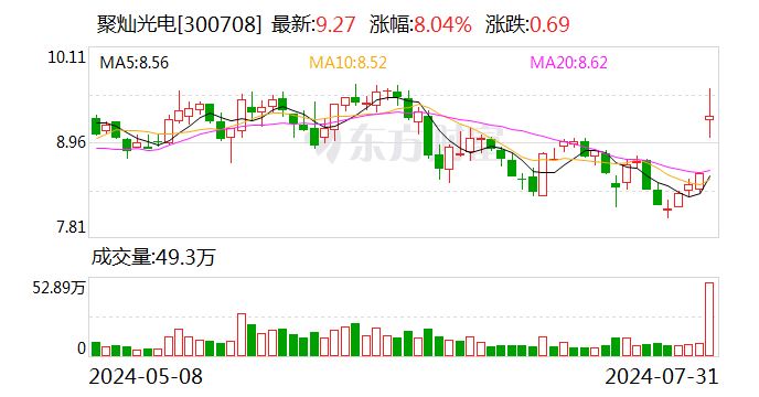 聚灿光电2024年上半年净利润增长351.03% 主业市场回到增长轨道  第1张